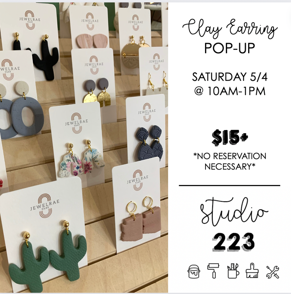 May 04 at 10a-1pm | Clay Earring Pop-Up Workshop