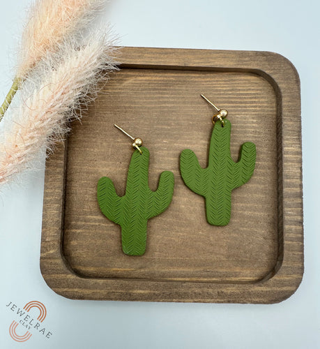 Jewelrae Clay Cactus Dangle Earrings