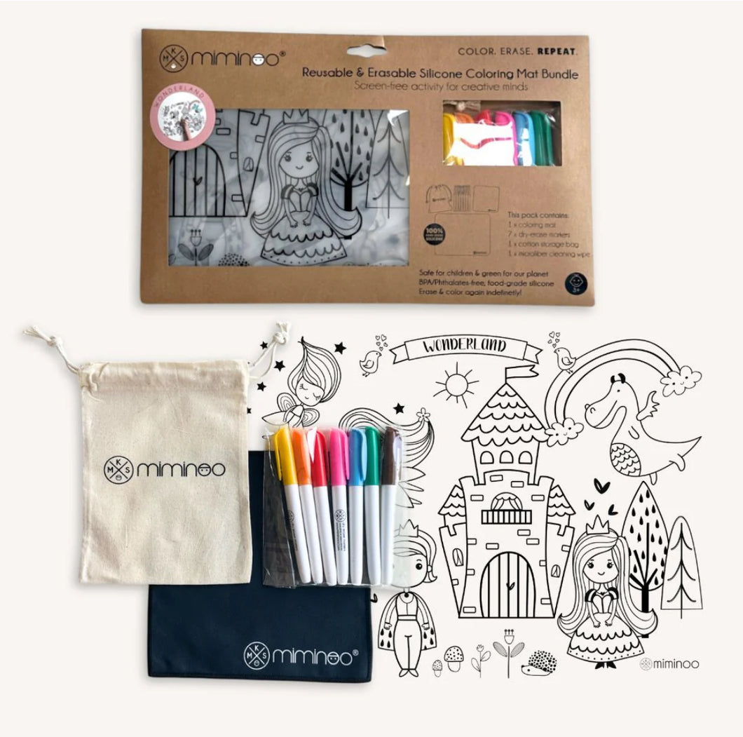 Silicone Reusable Coloring Tablemat Set