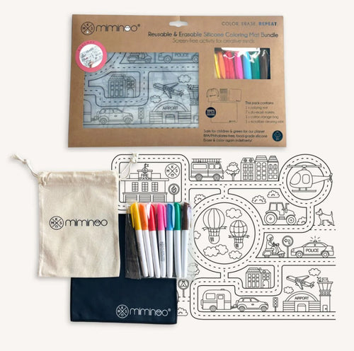 Silicone Reusable Coloring Tablemat Set