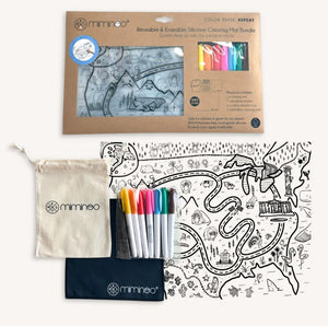 Silicone Reusable Coloring Tablemat Set