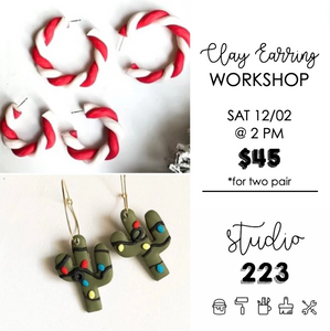 December 02 at 2pm | Holiday Clay Earring Workshop