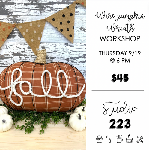 September 19 at 6pm | Wire Pumpkin Wreath Workshop