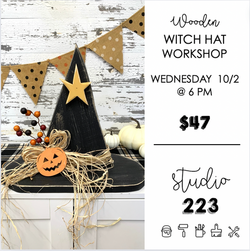 October 02 at 6pm | Wooden Witch Hat Workshop