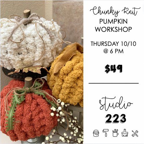 October 10 at 6pm | Chunky Knit Pumpkin Workshop