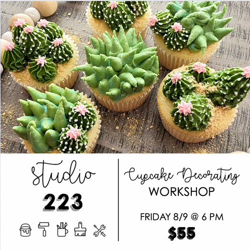 August 09 at 6pm | Cupcake Decorating Workshop