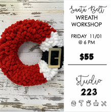 November 01 at 6pm | Santa Belt Wreath Workshop