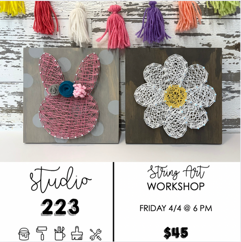 April 04 at 6pm | Spring String Art Workshop