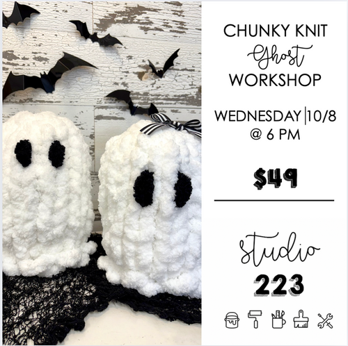 October 08 at 6pm | Chunky Knit Ghost Workshop