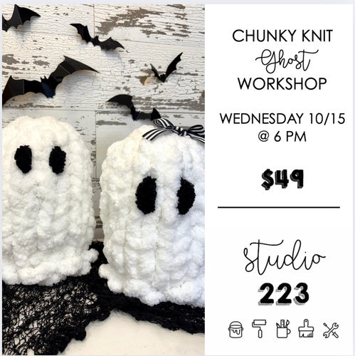 October 15 at 6pm | Chunky Knit Ghost Workshop