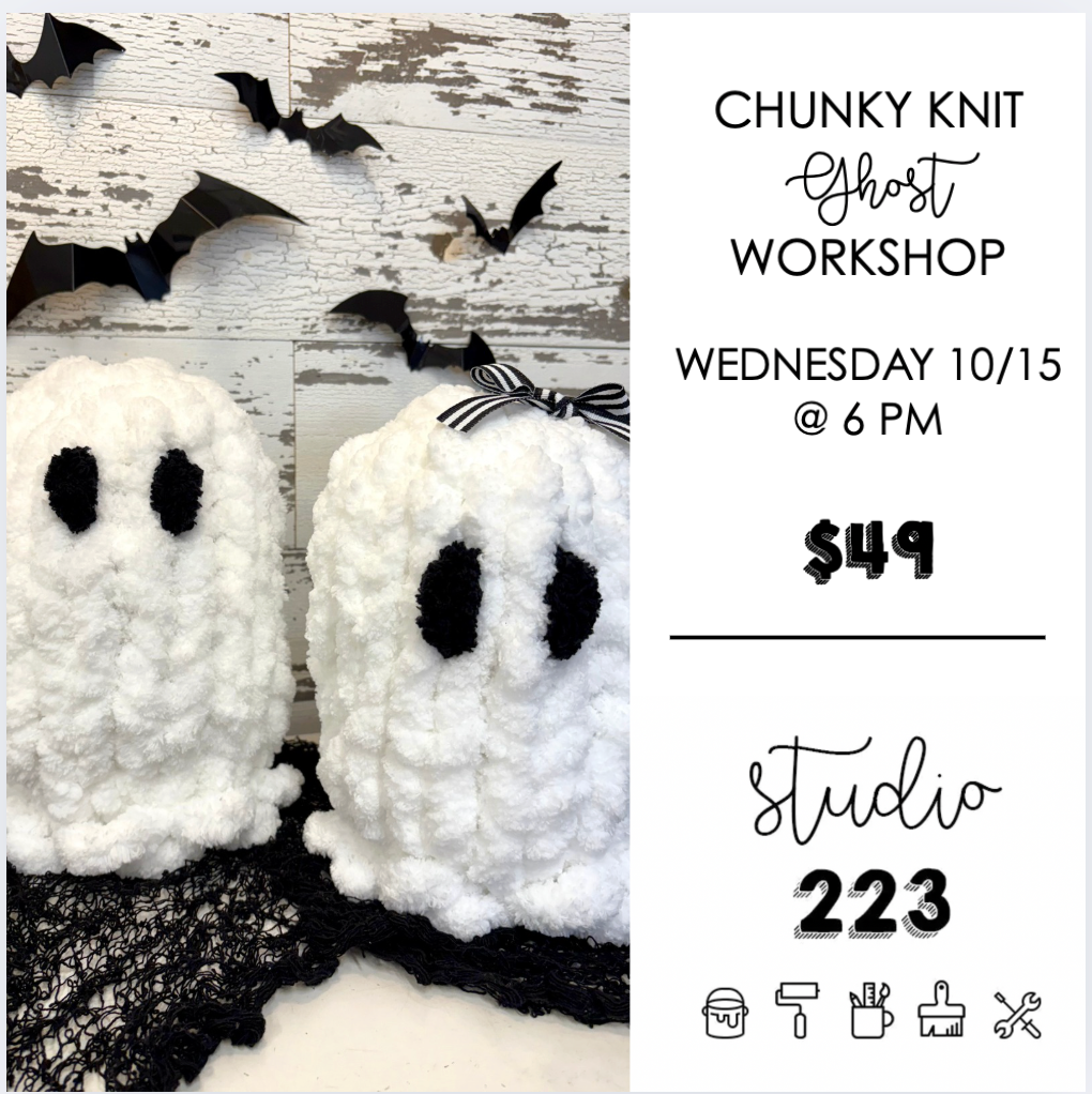 October 15 at 6pm | Chunky Knit Ghost Workshop