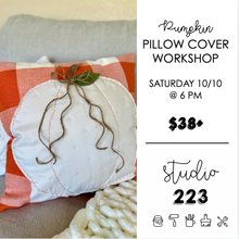 October 10 at 6pm | Pumpkin PIllow Cover Workshop