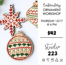 December 17 at 6pm | Embroidery Ornament Workshop