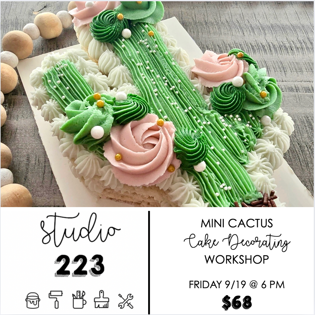 September 19 at 6pm | Mini Cactus Cake Decorating Workshop