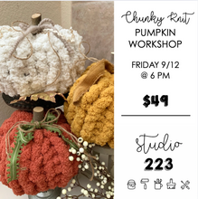 September 12 at 6pm | Chunky Knit Pumpkin Workshop