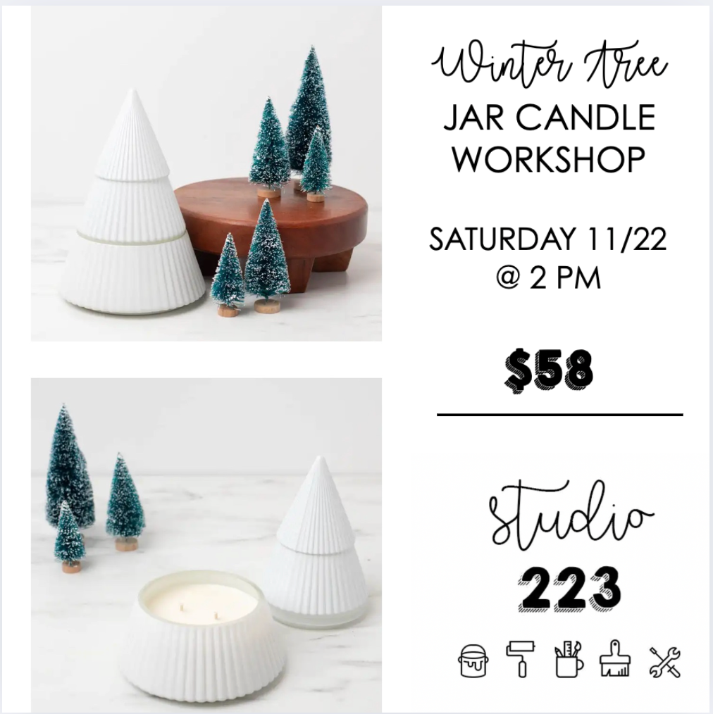 November 22 at 2pm | Winter Tree Jar Candle Workshop
